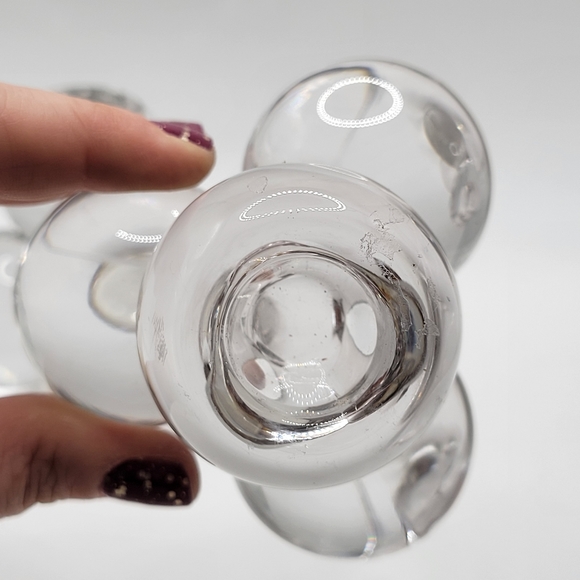 VTG Westmoreland Clear Glass Grape Cluster Candle Holders | Vintage Art Glass - Picture 2 of 6